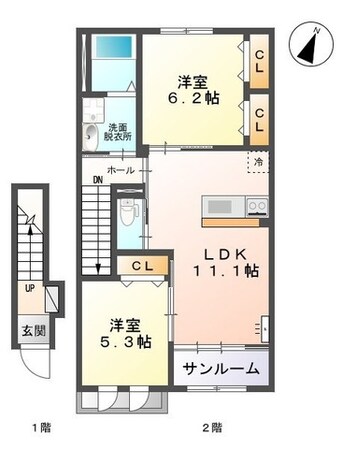 メルヴェーユⅡの物件間取画像